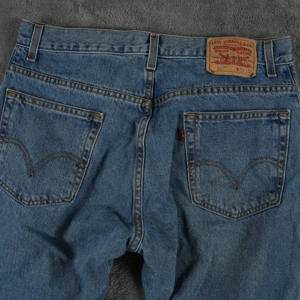 Levi's 517‎ Jeans Mens Fits 34x32 Blue Boot Cut Medium Wash Denim Pants Y2K